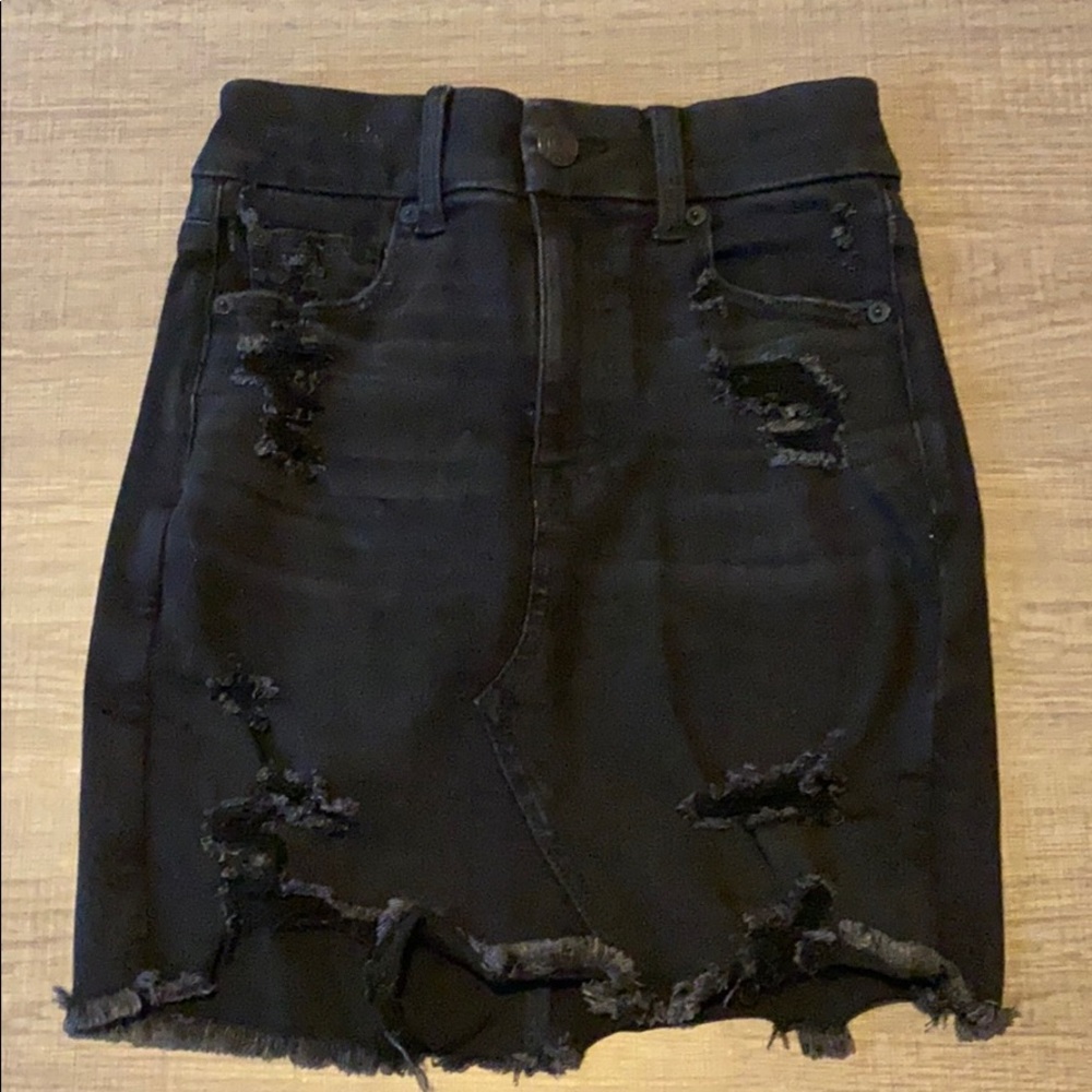 american eagle denim skirt
